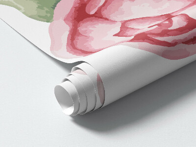 Autocollant mural 100x128 Aquarelles florales avec des pivoines aux tons pastel