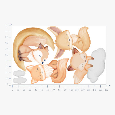 Autocollant mural 100x160 Animaux mignons à l'aquarelle dans un style céleste