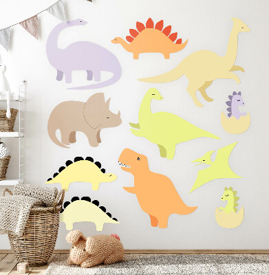 Autocollant mural 100x141 Dinosaures pastel mignons