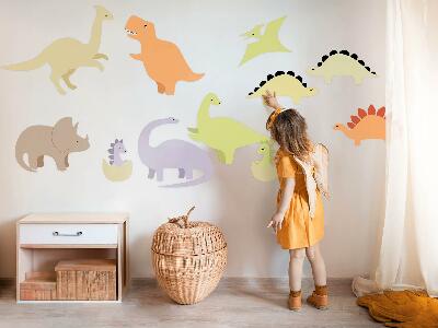 Autocollant mural 100x141 Dinosaures pastel mignons