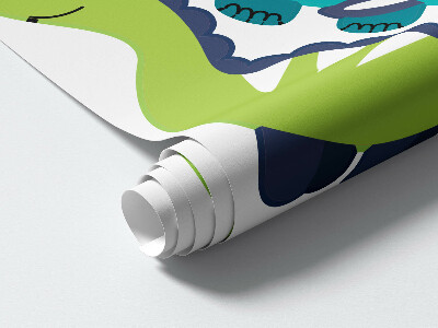 Autocollant mural 100x180 Dinosaures joyeux dans une palette pastel