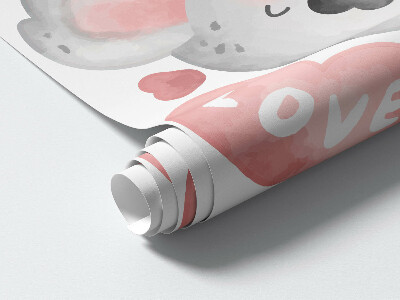 Autocollant mural 100x141 Koalas mignons aux couleurs pastel dans un style aquarelle