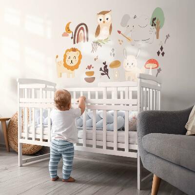 Autocollant mural 100x182 Un charmant motif animalier bohème