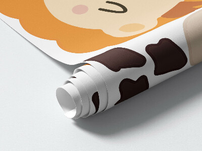 Autocollant mural 100x182 Un charmant motif animalier bohème