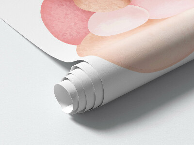 Autocollant mural 100x145 Ours en peluche avec des ballons à l'aquarelle pastel