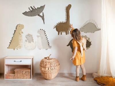 Autocollant mural 100x152 Dinosaures bohèmes pastel mignons