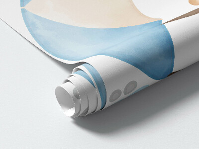 Autocollant mural 100x157 Ours en peluche mignons dans un ciel aquarelle pastel