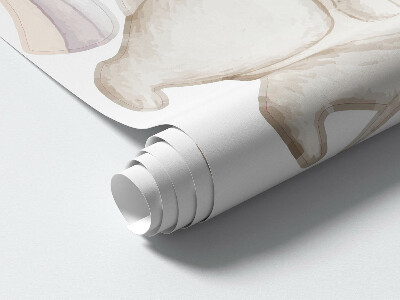 Autocollant mural 100x143 Lapins avec des cerfs-volants dans un style bohème pastel