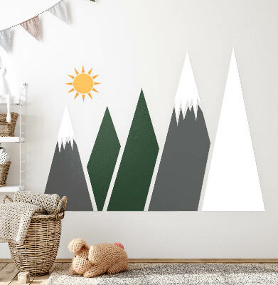 Autocollant mural 100x161 Illustration de sommets enneigés