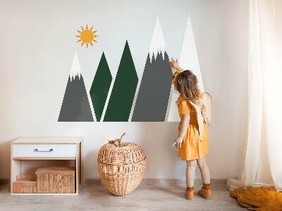 Autocollant mural 100x161 Illustration de sommets enneigés