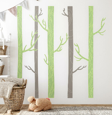 Autocollant mural 100x145 Forêt pastel avec arbres décoratifs