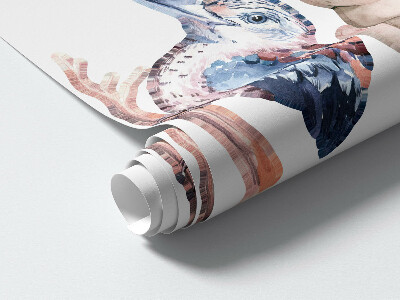 Autocollant mural 100x126 La faune australienne aux pastels délicats