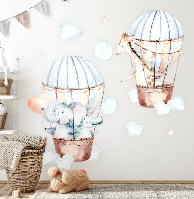 Autocollant mural 100x146 Ballons pastel avec pendentifs aquarelle