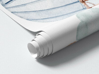 Autocollant mural 100x146 Ballons pastel avec pendentifs aquarelle