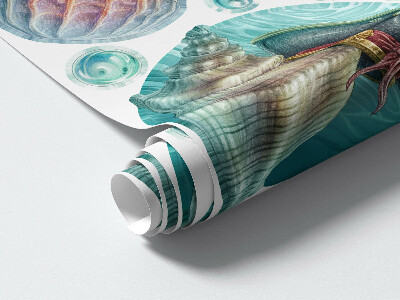 Autocollant mural 100x103 Un conte de fées sous-marin avec des méduses aux couleurs pastel