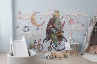 Autocollant mural 100x128 Le monde pastel des animaux sous forme de dessin animé