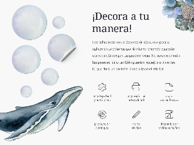 Autocollant mural 100x149 Dinosaure rouge avec des dessins et des fleurs