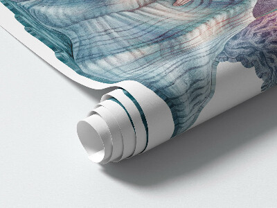 Autocollant mural 100x88 Sirène dans un monde sous-marin pastel