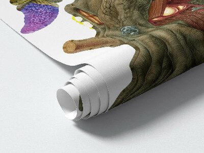 Autocollant mural 130x172 Créatures féeriques de la forêt et une cabane dans les arbres