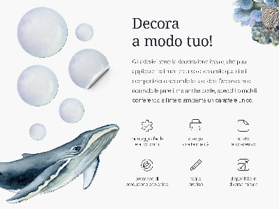 Autocollant mural 130x159 Un conte de fées sous-marin avec des animaux marins