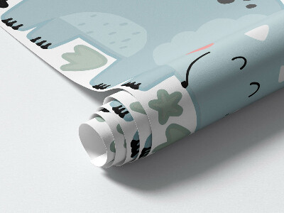 Autocollant mural 130x192 Dinosaures entourés d'une végétation pastel