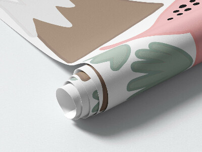 Autocollant mural 130x208 Dinosaures dans une jungle pastel