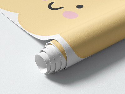 Autocollant mural 130x167 Nuages joyeux avec de la pluie dans des tons pastel