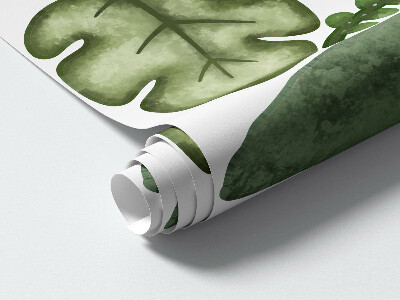 Autocollant mural 130x136 Un éléphant dans une jungle aux aquarelles pastel