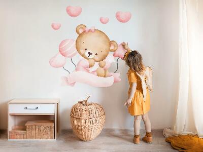 Autocollant mural 130x194 Un adorable ours en peluche dans un style aquarelle délicat
