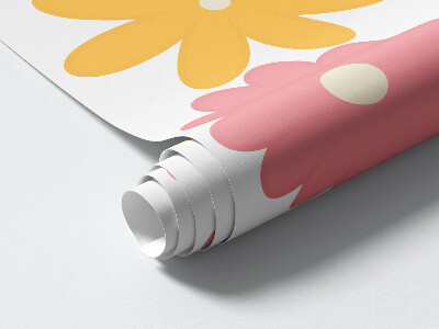 Autocollant mural 130x182 Des accents floraux pastel dans une version joyeuse