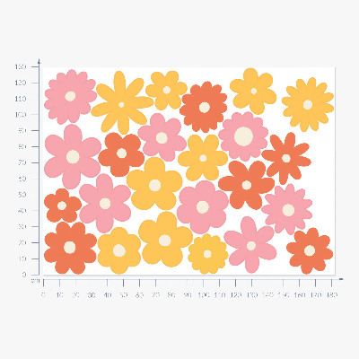 Autocollant mural 130x182 Des accents floraux pastel dans une version joyeuse