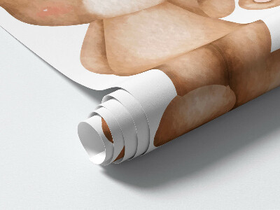 Autocollant mural 130x205 Ours en peluche mignons dans les nuages et les étoiles