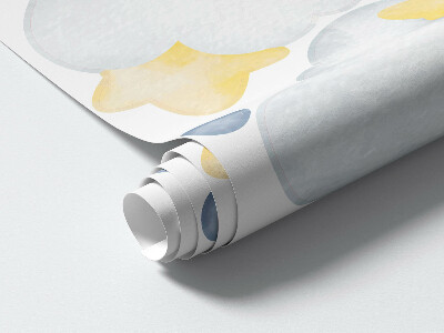 Autocollant mural 130x176 Ciel et espace aux tons pastel bohèmes