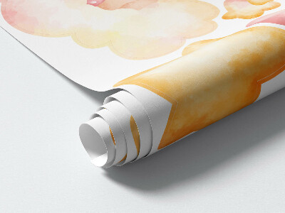 Autocollant mural 130x173 De doux bébés dans les nuages