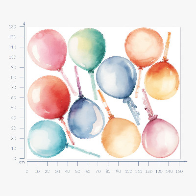 Autocollant mural 130x151 Ballons pastel dans une harmonie colorée