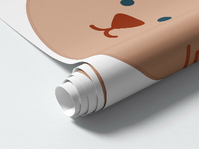 Autocollant mural 130x210 Animaux de la forêt dans des cœurs pastel bohèmes