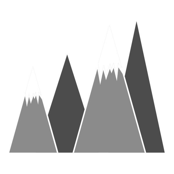 Autocollant mural 130x207 Sommets de montagnes en hiver dans une photo illustrative