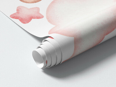 Autocollant mural 130x200 Ours en peluche mignons avec des ballons à l'aquarelle pastel