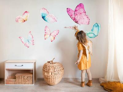 Autocollant mural 130x209 Clé avec des papillons pastel dans un style aquarelle