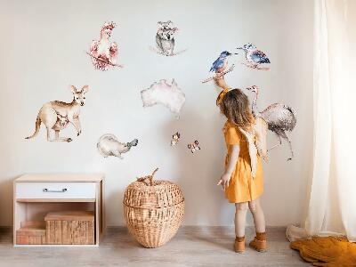 Autocollant mural 130x164 La faune australienne aux pastels délicats