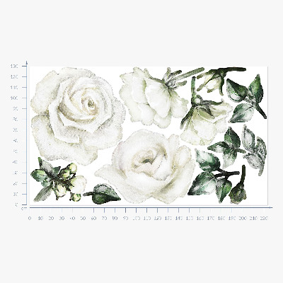 Autocollant mural 130x223 Motifs floraux aux aquarelles pastel