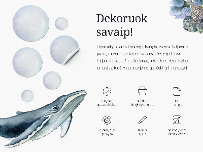 Autocollant mural 130x180 Un pays magique d'animaux dans un dessin au pastel