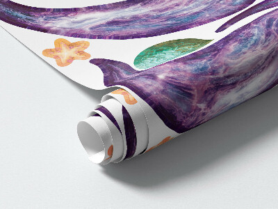 Autocollant mural 130x200 Aventures spatiales de fusées et de planètes aux pastels