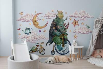 Autocollant mural 60x80 Un royaume animal enchanté dans un style dessin animé