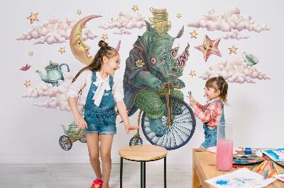 Autocollant mural 60x80 Un royaume animal enchanté dans un style dessin animé