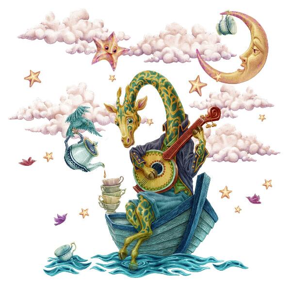 Autocollant mural 60x82 Le règne animal en version dessin animé