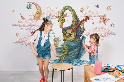 Autocollant mural 60x82 Le règne animal en version dessin animé