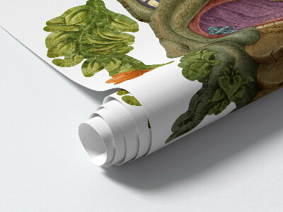 Autocollant mural 60x62 Magie de la forêt avec des fées et des nains