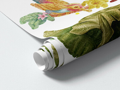 Autocollant mural 60x80 Safari dans la jungle avec des animaux pastel