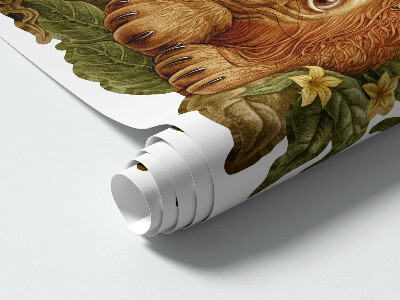 Autocollant mural 60x92 Safari animaux exotiques dans la jungle pastel